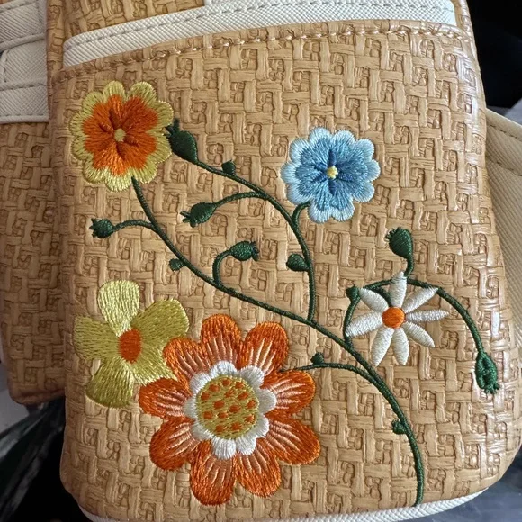 Loungefly Floral Bow Mini Backpack - Light Blue & Tan - Picture 2 of 4